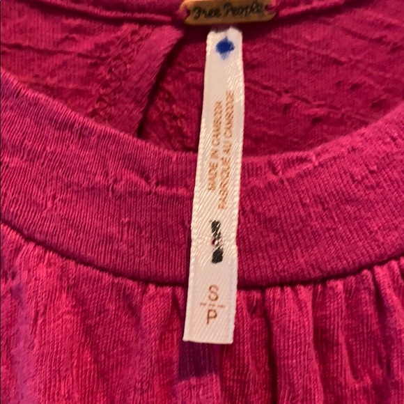 New Free People pink tiered ruffled tunic s - Picture 2 of 3